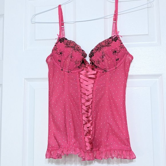 Tops - Pink Polka Dot Corset